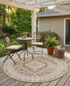 Patio Heritage Collection Area Rug -  Augusta (Natural) Round Natural  lifestyle 58
