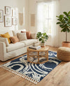 Sahara Chic Collection Area Rug -  Nubia Rectangle Blue  lifestyle 56