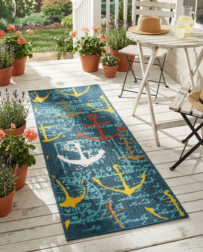 Seaside Haven Rugs Collection Area Rug -  Lighthouse Runner Navy Blue  lifestyle 54