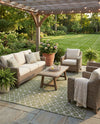 Savannah Pergola Collection Area Rug -  Pergola (Green) Square Green  lifestyle 53