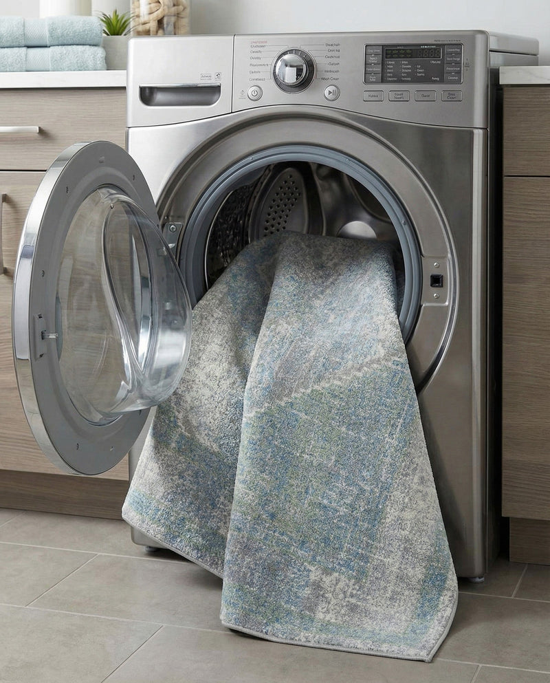 Aegean Elegance Washables Collection Area Rug -  Delos Rectangle Gray Green  lifestyle 49