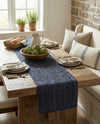 Woven Seaside Jute Collection Area Rug - Savannah (Navy Blue) Table Runner Navy Blue  lifestyle 49