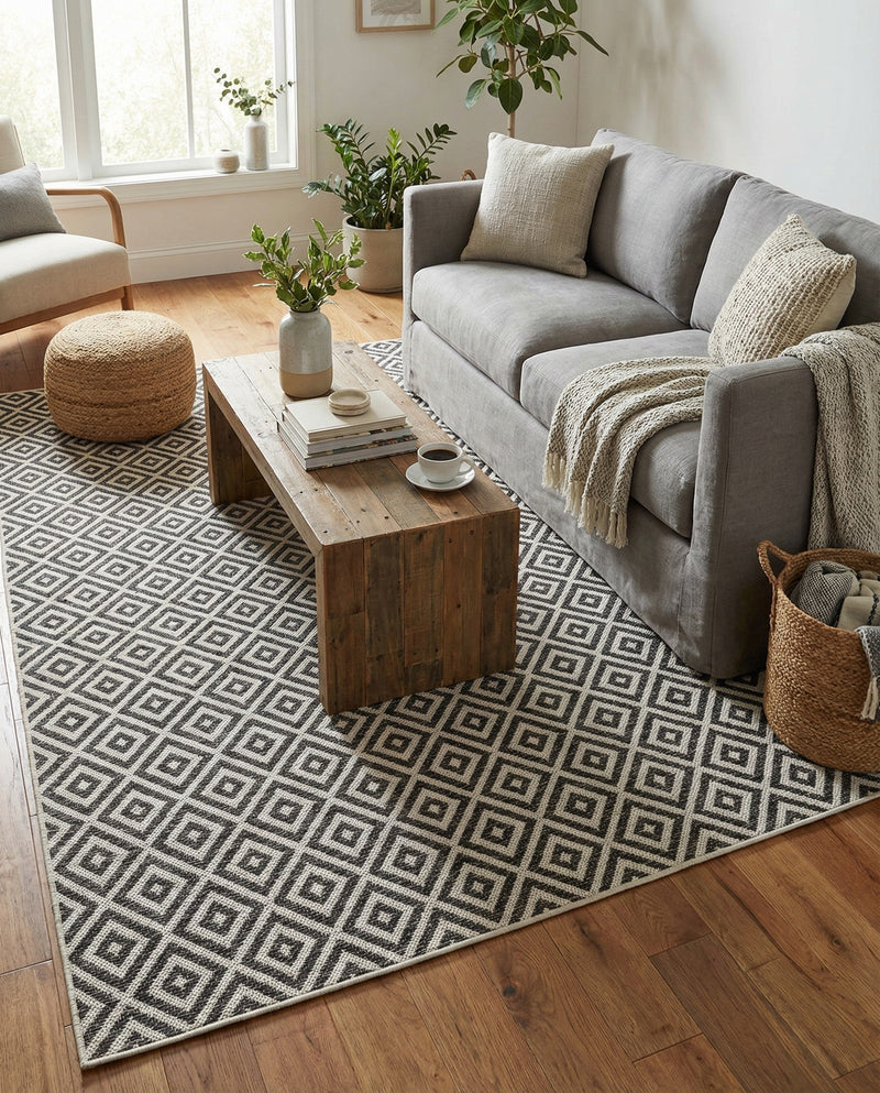 Urban Oasis Rugs Collection Area Rug -  Rooftop (Charcoal Gray) Rectangle Charcoal Gray  lifestyle 10