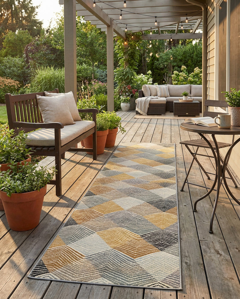 Urban Terrace Collection Area Rug - Metropolis Runner Gray  lifestyle 52