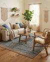Tulum Trellis Collection Area Rug - Shoreline Rectangle Denim blue  lifestyle 15