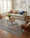 Seville Stripes Collection Area Rug - Cadiz (Blue) Square Blue  lifestyle 39