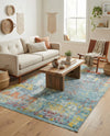 Caribbean Breeze Collection Area Rug -  Quantic Rectangle Blue  lifestyle 7