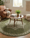 Patio Heritage Collection Area Rug -  Charleston (Green) Round Green  lifestyle 69