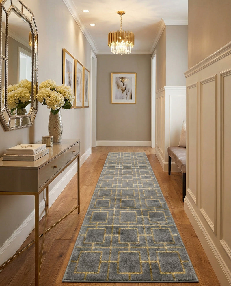 Hollywood Luxe Collection Area Rug -  Beverly (Gray Gold) Runner Gray Gold  lifestyle 40