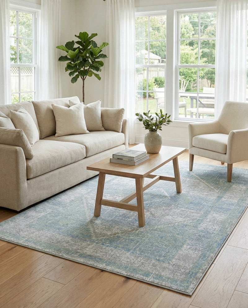 Aegean Elegance Washables Collection Area Rug -  Delos Rectangle Gray Green  lifestyle 9