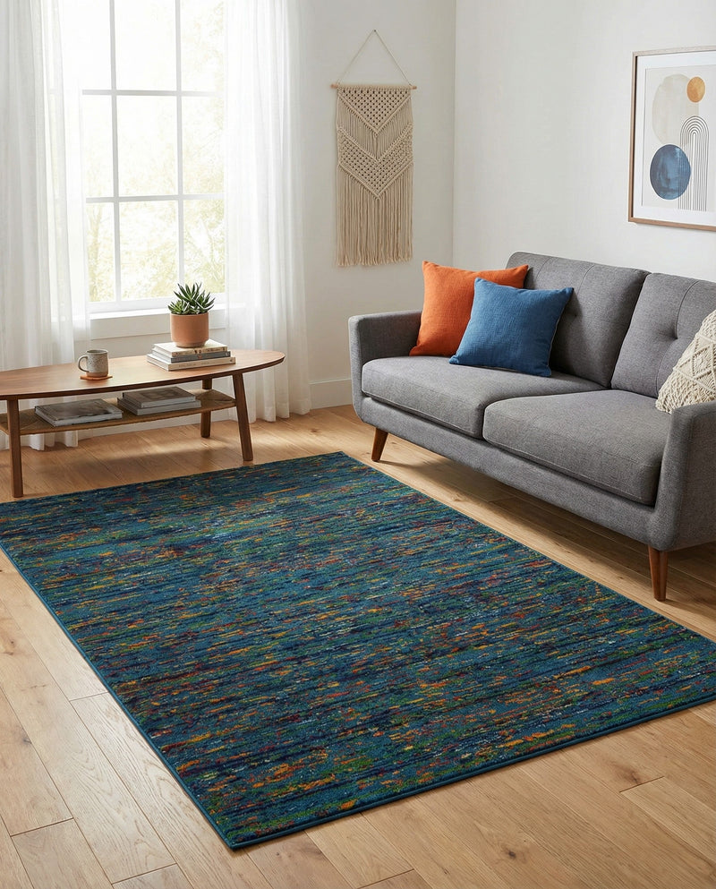 Caribbean Cove Collection Area Rug -  Lucia Rectangle Navy Blue  lifestyle 25