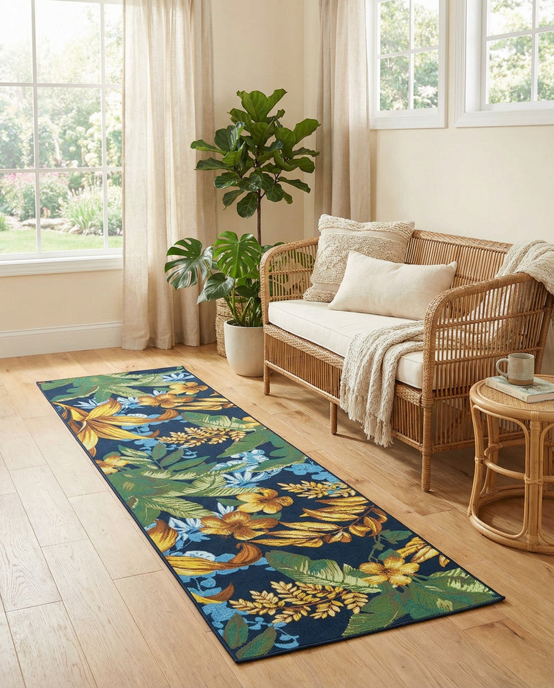 Seaside Blooms Collection Area Rug -  Grove Runner Multi  lifestyle 39