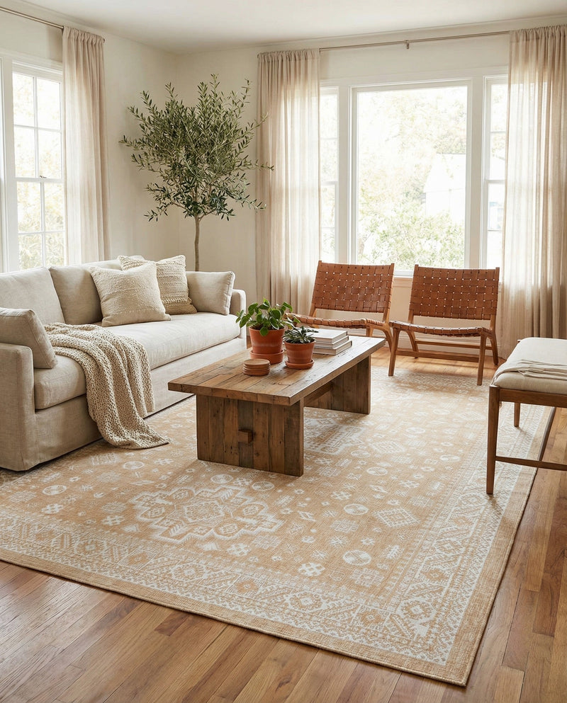 Tribal Terrace Treasures Collection Area Rug -  Incan Isle (Natural) Rectangle Natural  lifestyle 19