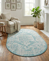 Patio Heritage Collection Area Rug -  Augusta (Aqua) Oval Aqua  lifestyle 54