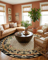 Savannah Sojourn Collection Area Rug -  Moremi Round Cream  lifestyle 57