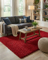 Plush Oasis Collection Area Rug - Serenity (Cherry Red) Rectangle Cherry Red  lifestyle 10