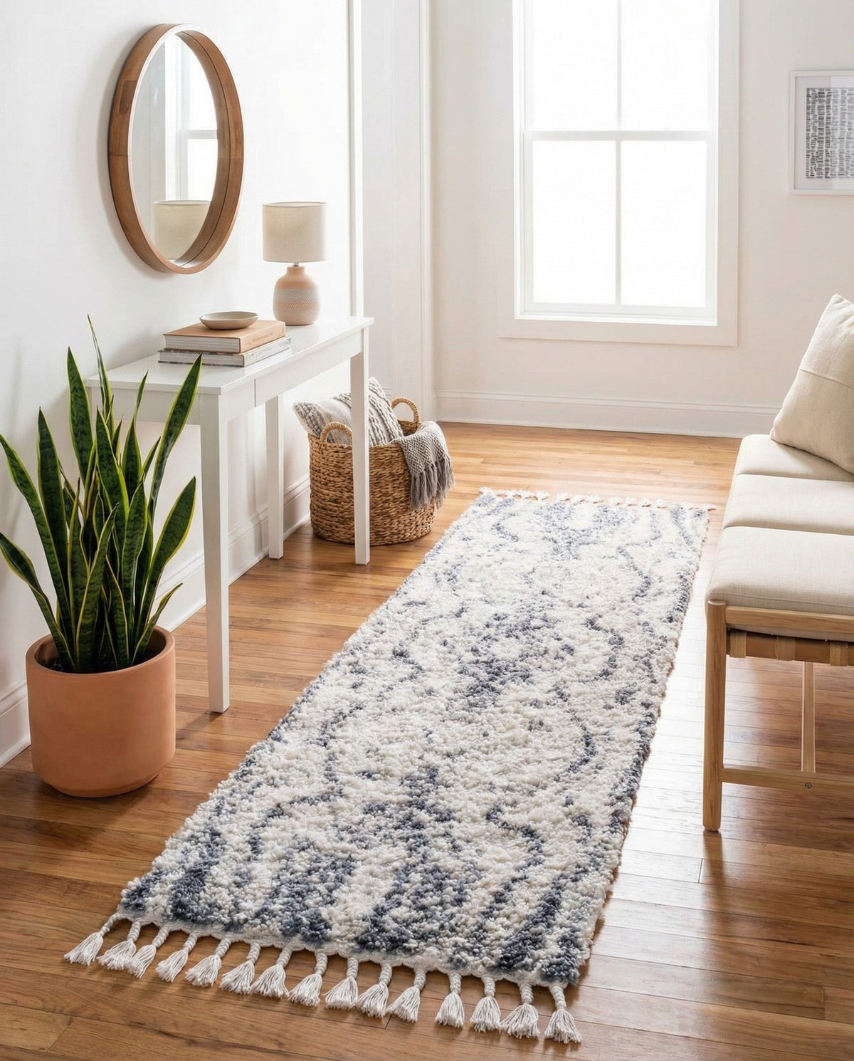 Cozy Cove Shag Collection Area Rug -  Seabreeze Runner Gray  lifestyle 76