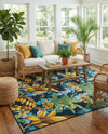 Seaside Blooms Collection Area Rug -  Grove Rectangle Multi  lifestyle 21