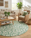 Savannah Escape Collection Area Rug -  Amazon (Green Blue) Round Green Blue  lifestyle 23