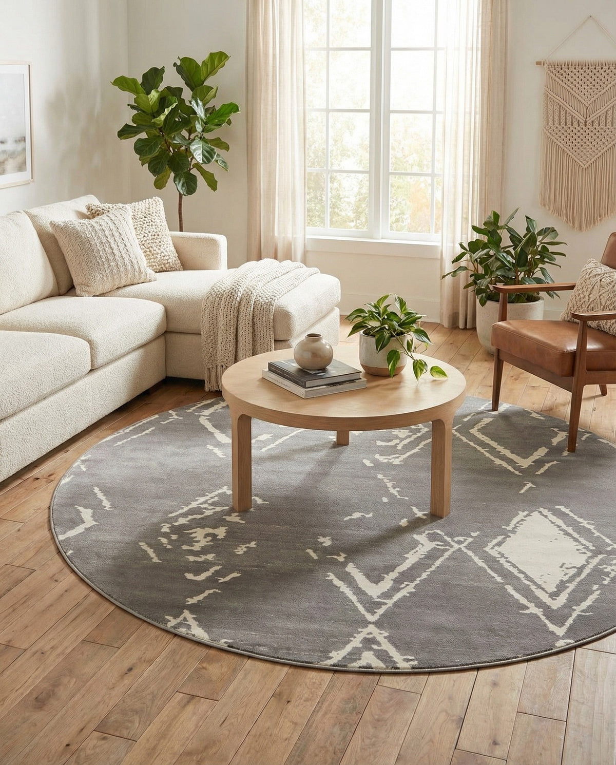 Metro Heights Collection Area Rug -  Madison Round Gray  lifestyle 122