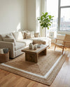 Woven Seaside Jute Collection Area Rug - Nantucket Rectangle Natural and White  lifestyle 19