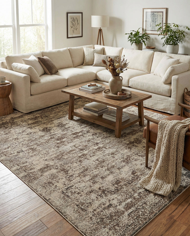 Gobi Sands Collection Area Rug -  Badain Rectangle Cream  lifestyle 17