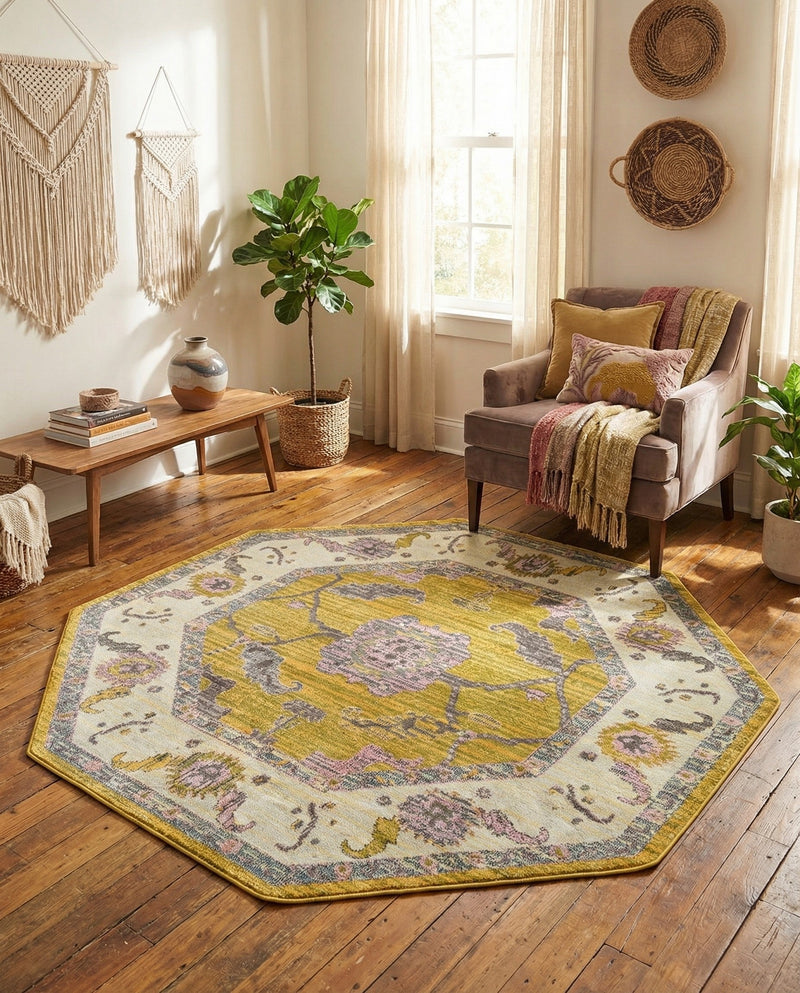 Arcadia Rugs Collection Area Rug - Eden (Green) Octagon Green  lifestyle 30