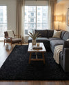 Eternal Plush Oasis Collection Area Rug -  Tranquility (Onyx Black) Rectangle Onyx Black  lifestyle 5