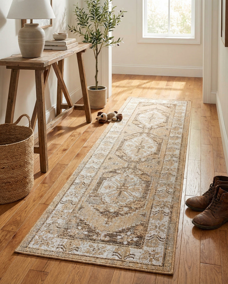 Patio Heritage Collection Area Rug -  Augusta (Natural) Runner Natural  lifestyle 15