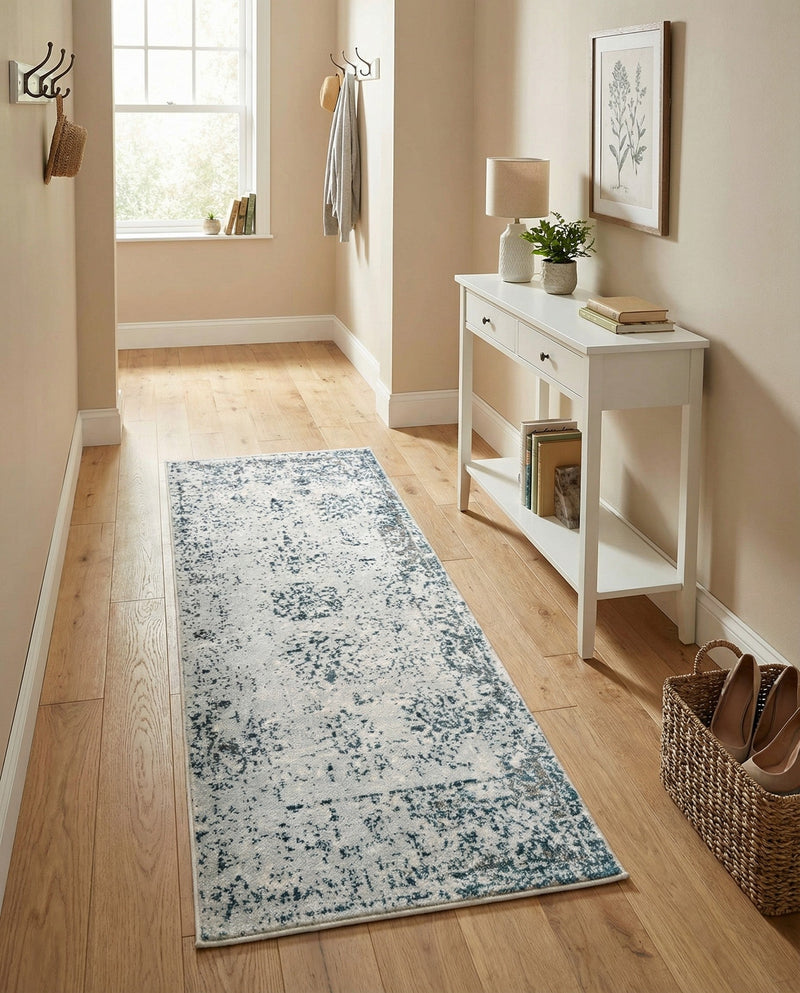 Riviera Elegance Collection Area Rug - Antibes (Light Blue) Runner Light Blue  lifestyle 56