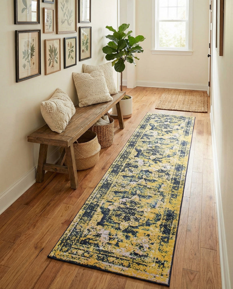 Riviera Elegance Collection Area Rug -  Menton (Navy Blue) Runner Navy Blue  lifestyle 47