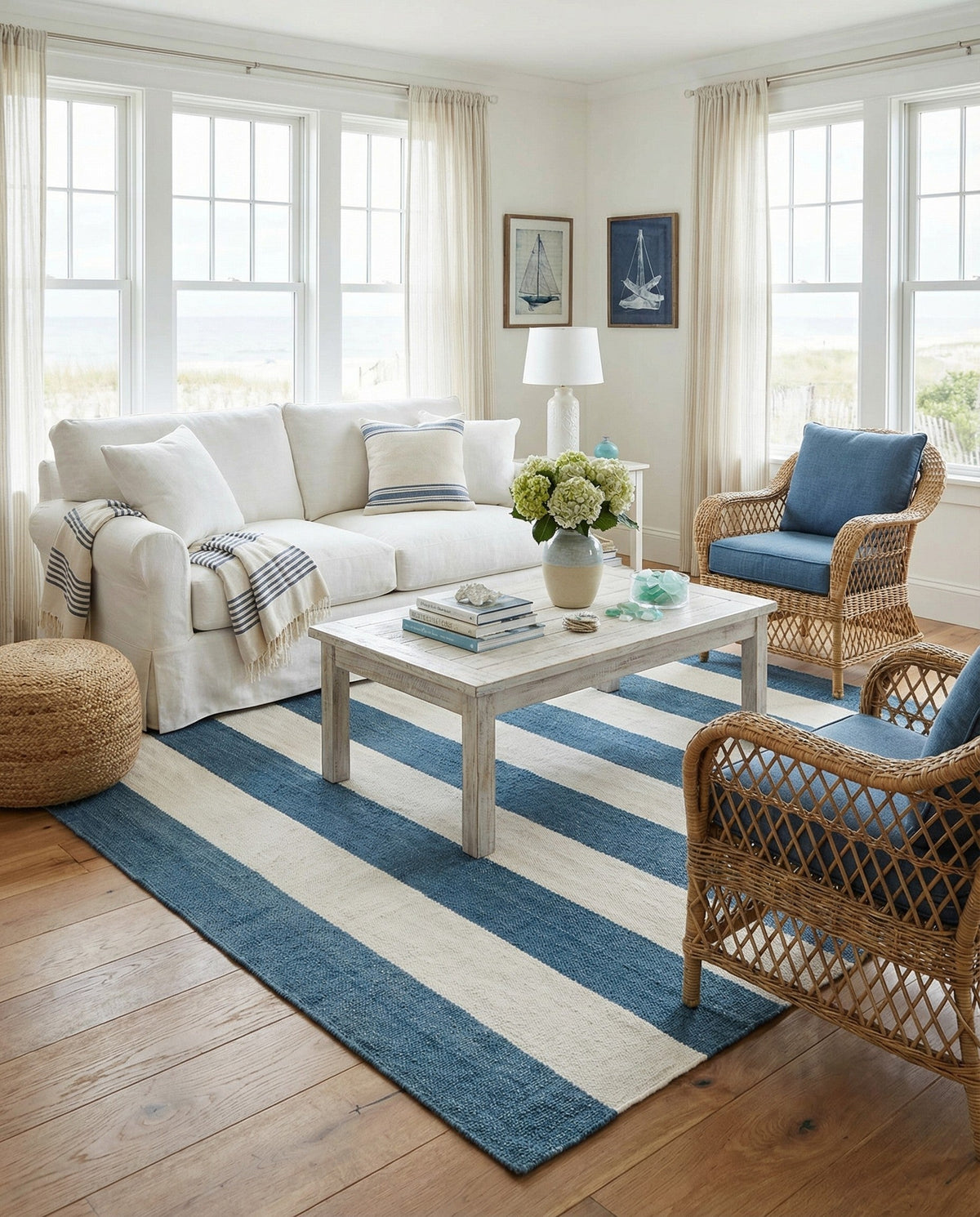 Martha's Vineyard Blueprints Collection Area Rug - Edgartown Square Sky blue  lifestyle 196