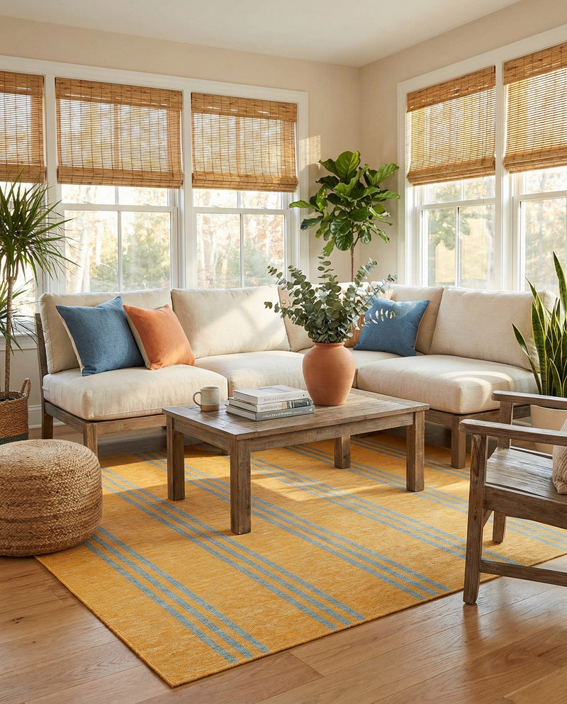 Urban Oasis Rugs Collection Area Rug -  District (Yellow and Aqua) Square Yellow and Aqua  lifestyle 48