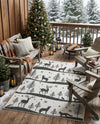 Garden Festivity Collection Area Rug - Evergreen Rectangle Black and White  lifestyle 9