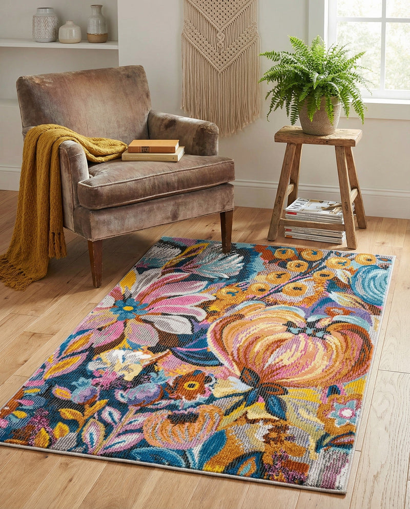 Meadow Breeze Collection Area Rug -  Daffodil Rectangle Multi  lifestyle 12