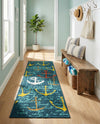 Seaside Haven Rugs Collection Area Rug -  Lighthouse Runner Navy Blue  lifestyle 56