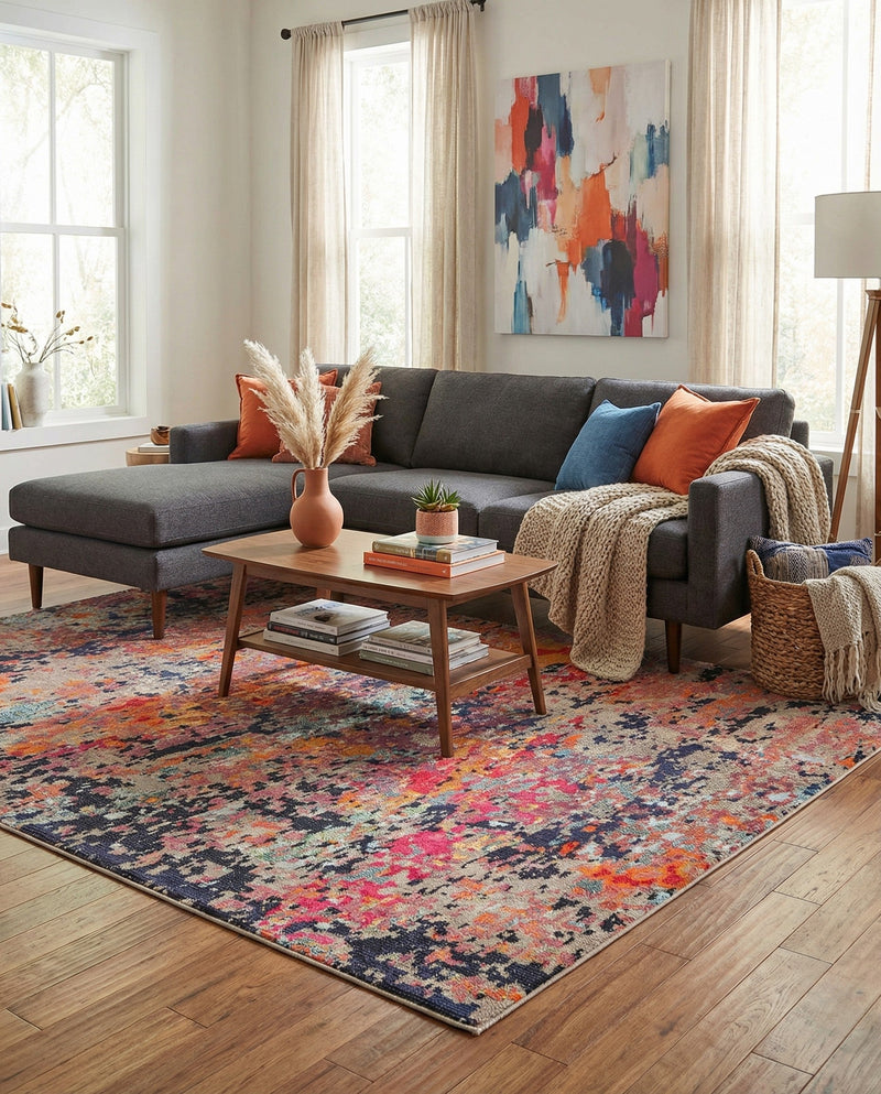Colorburst Oasis Collection Area Rug -  Prism Rectangle Multi  lifestyle 3