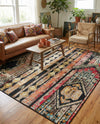 Outdoor Marrakesh Collection Area Rug -  Agadir Rectangle Multi Black  lifestyle 17