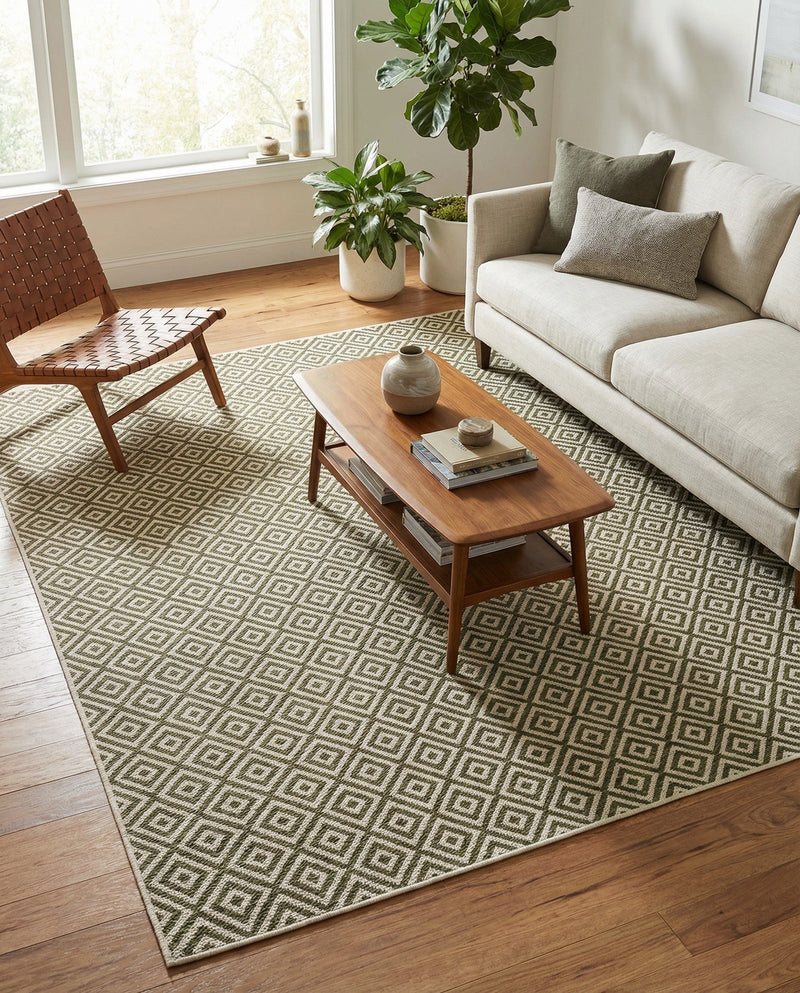 Urban Oasis Rugs Collection Area Rug -  Rooftop (Green) Rectangle Green  lifestyle 9