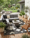 Urban Terrace Collection Area Rug -  Williamsburg Rectangle Black and White  lifestyle 16