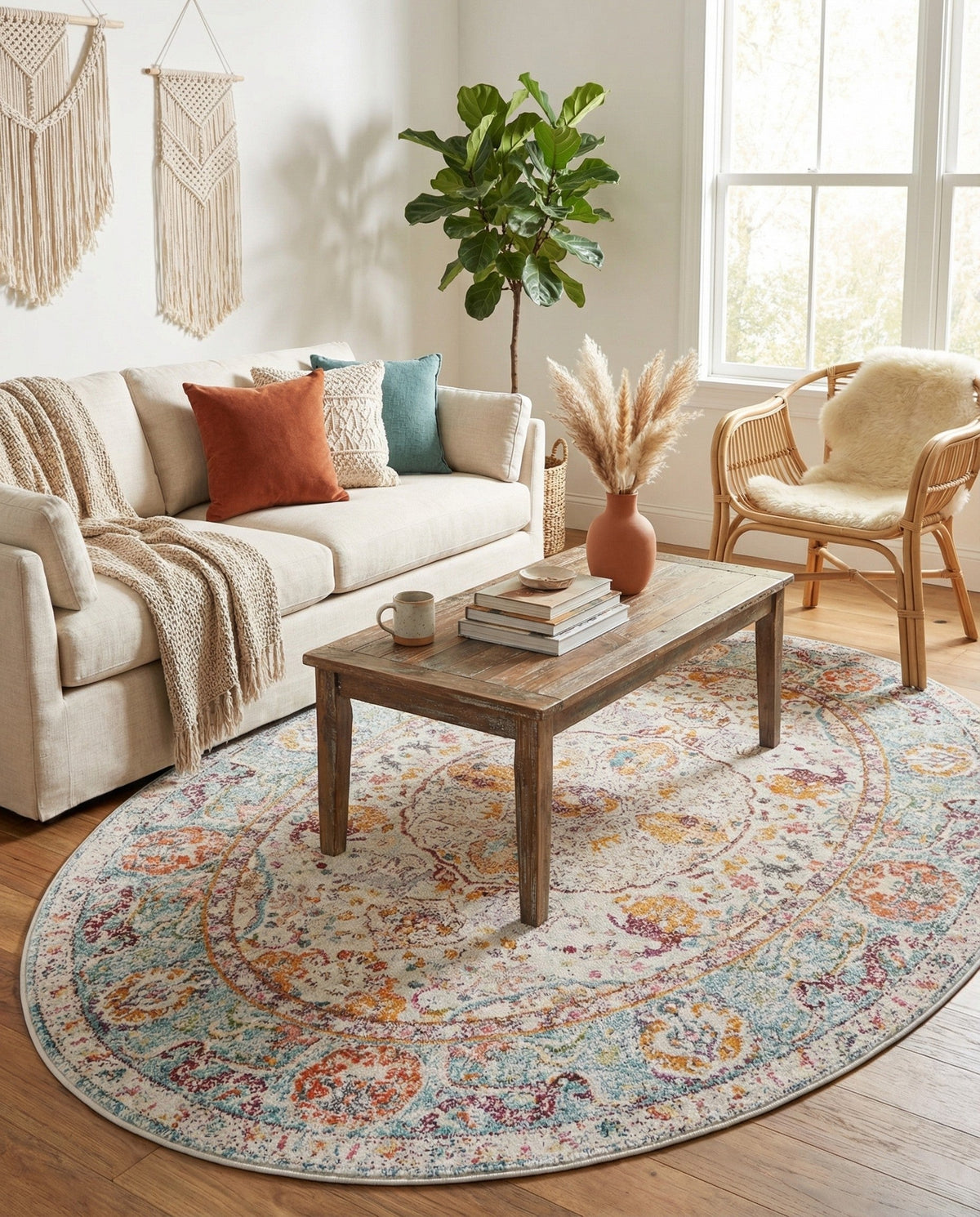 Caribbean Breeze Collection Area Rug -  Xcalak Oval Light Blue  lifestyle 89