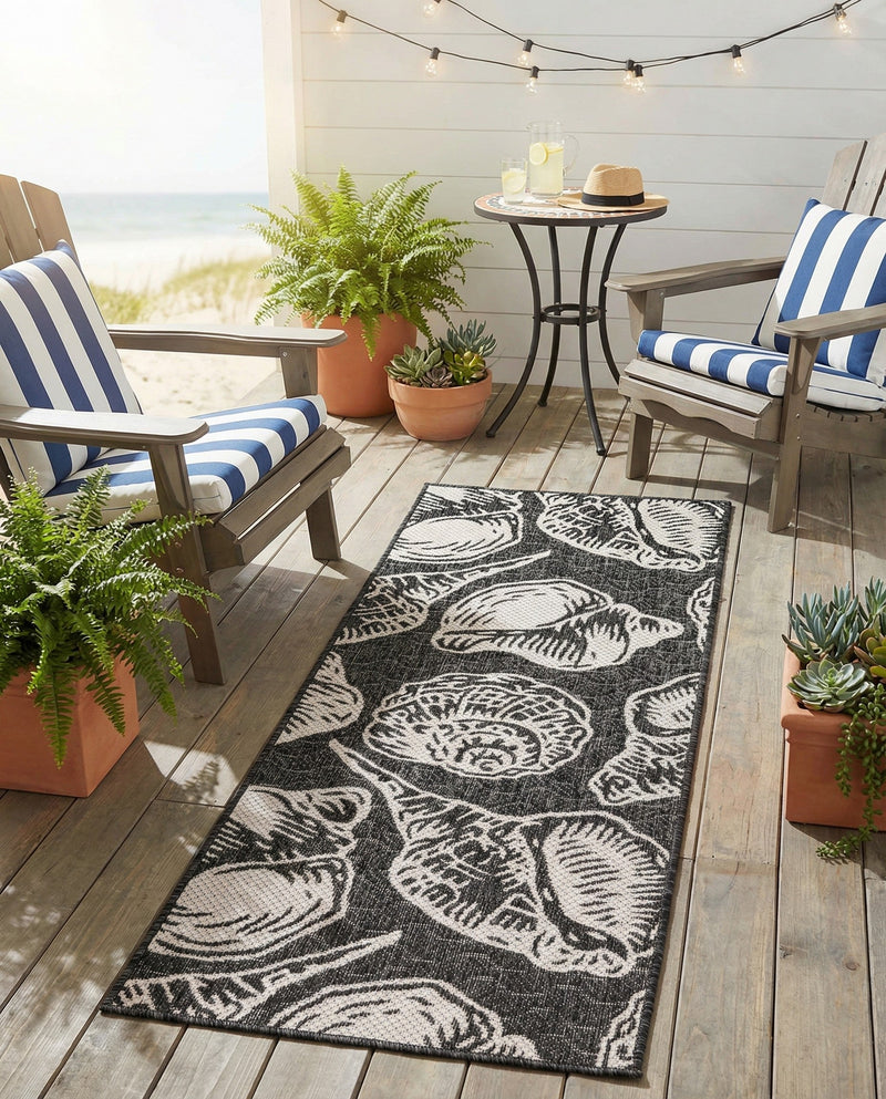 Seaside Haven Rugs Collection Area Rug -  Lighthouse (Black and White) Runner Black and White  lifestyle 54