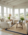 Woven Seaside Jute Collection Area Rug - Nantucket Rectangle Natural and Navy Blue  lifestyle 28