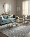 Hollywood Luxe Collection Area Rug - Sunset (Gray Silver) Square Gray Silver  lifestyle 58
