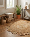 Woven Seaside Jute Collection Area Rug - Sienna Round Natural  lifestyle 11