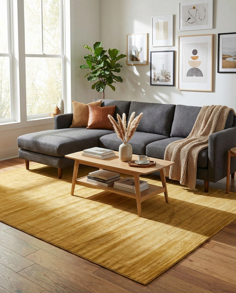 Soho Elegance Collection Area Rug - Chelsea (Gold) Rectangle Gold  lifestyle 3