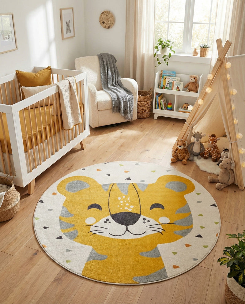 Wonder Tykes Collection Area Rug -  Rainbow Round Ivory  lifestyle 43