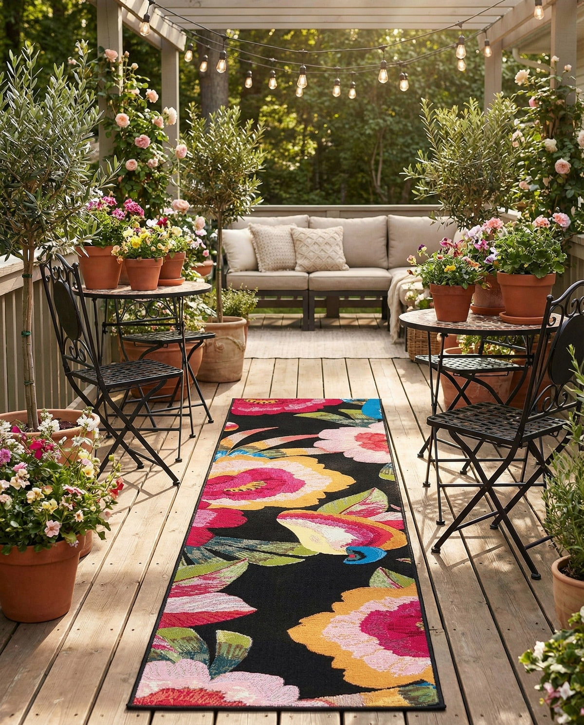 Seaside Blooms Collection Area Rug -  Versailles Runner Multi  lifestyle 81