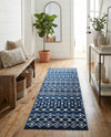 Mediterranean Lattice Collection Area Rug - Santorini (Navy Blue) Runner Navy Blue  lifestyle 33
