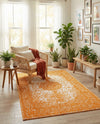 Dover Terrace Collection Area Rug - Marina (Orange) Rectangle Orange  lifestyle 4
